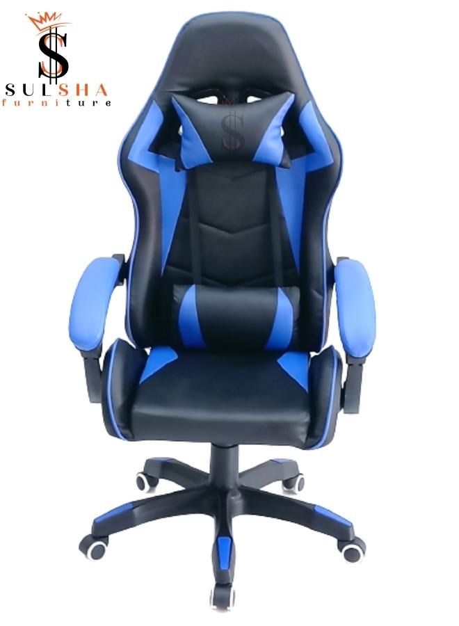 Gaming Chair High Back Racing Style With Pu Leather Bucket Seat 360 Swivel With Heavy Duty Steel Can Hold Upto 150Kg Headrest Lumbar Support Steel 5 Star Base Compatible With E Sports