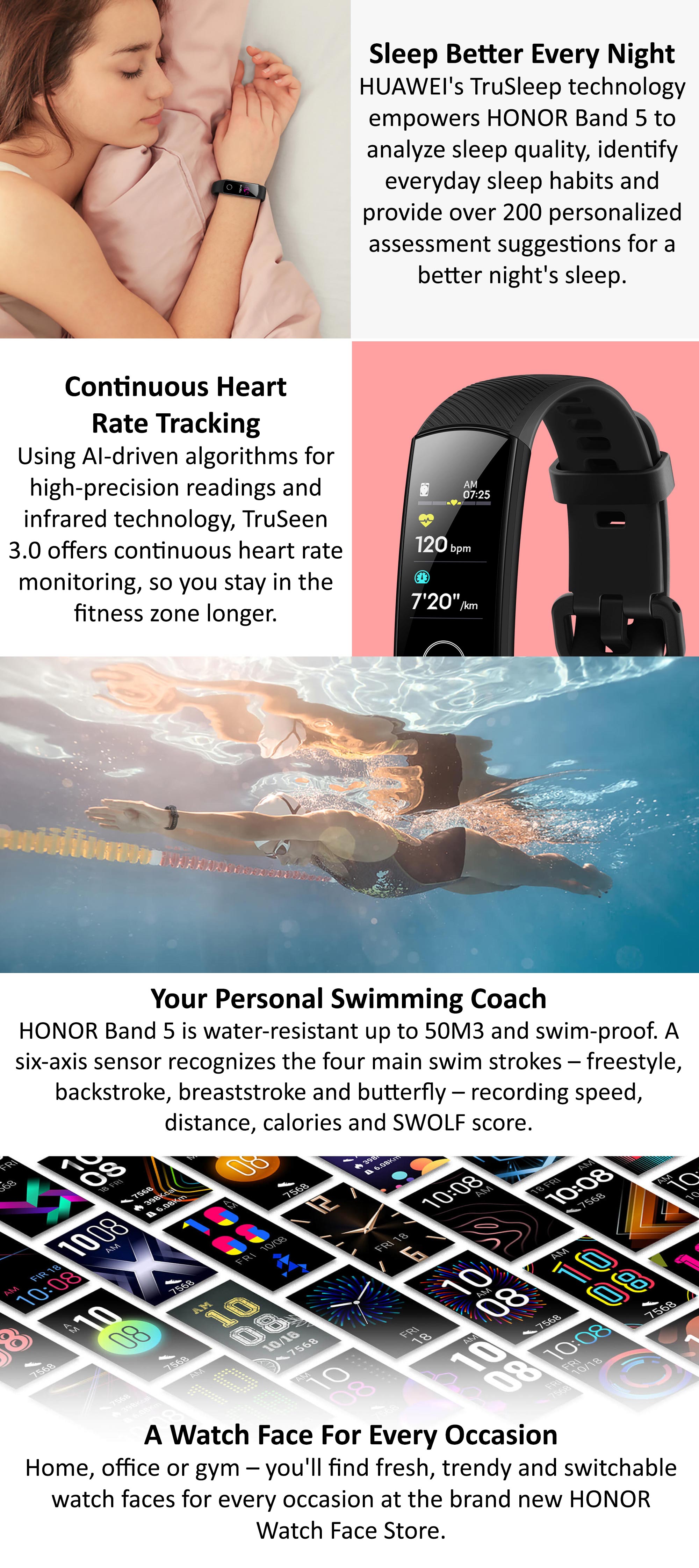 Band 5 Bluetooth Fitness Tracker Coral Pink