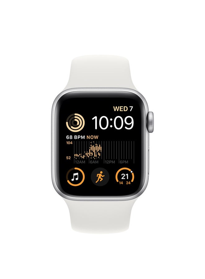 Watch SE GPS 44mm Silver Aluminium Case With Sport Band White