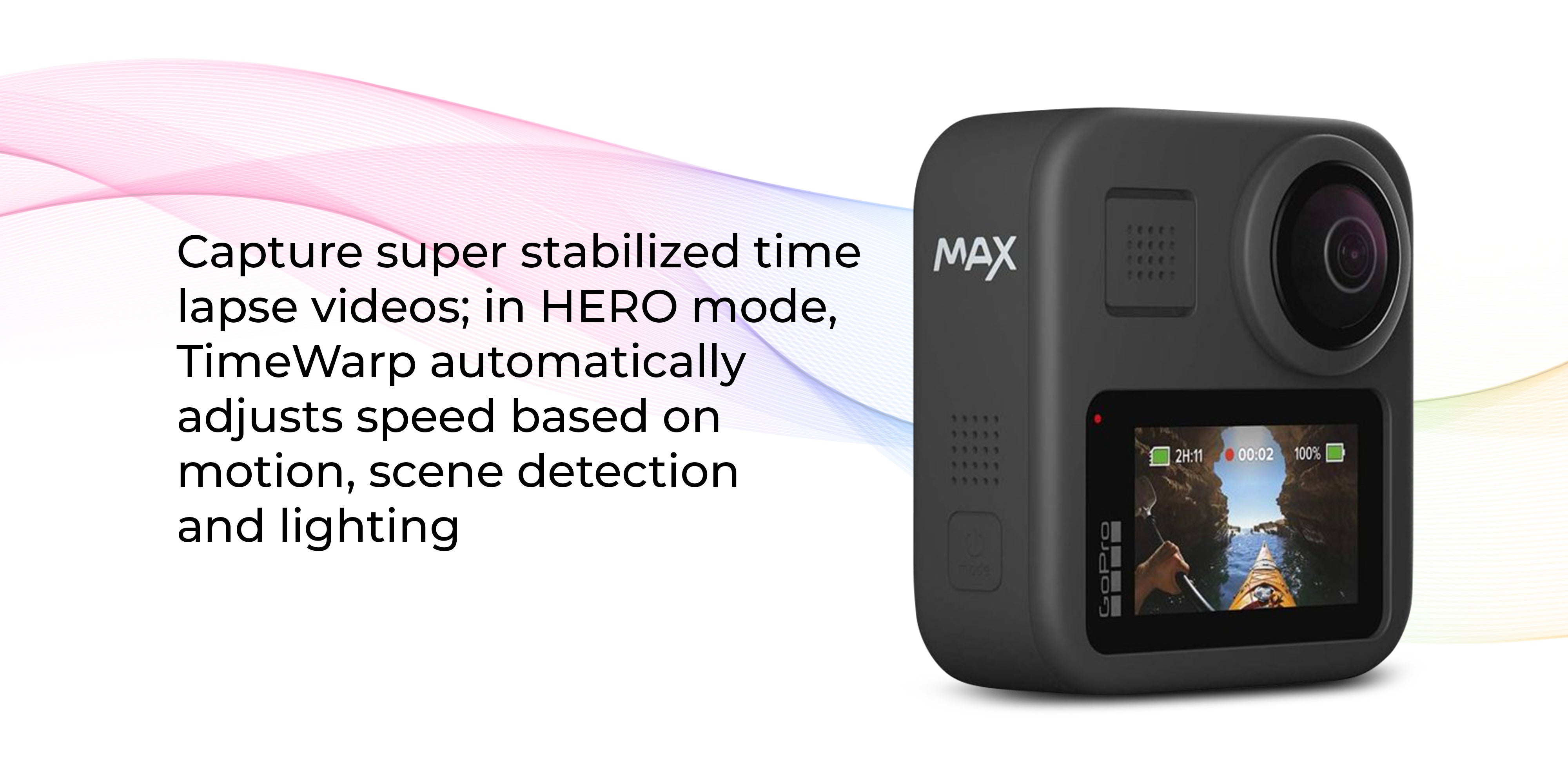 MAX - Waterproof 360 + Camera With Touch Screen Spherical 5.6K30 HD Video 16.6MP 360 Photos 1080p Live Streaming Stabilization