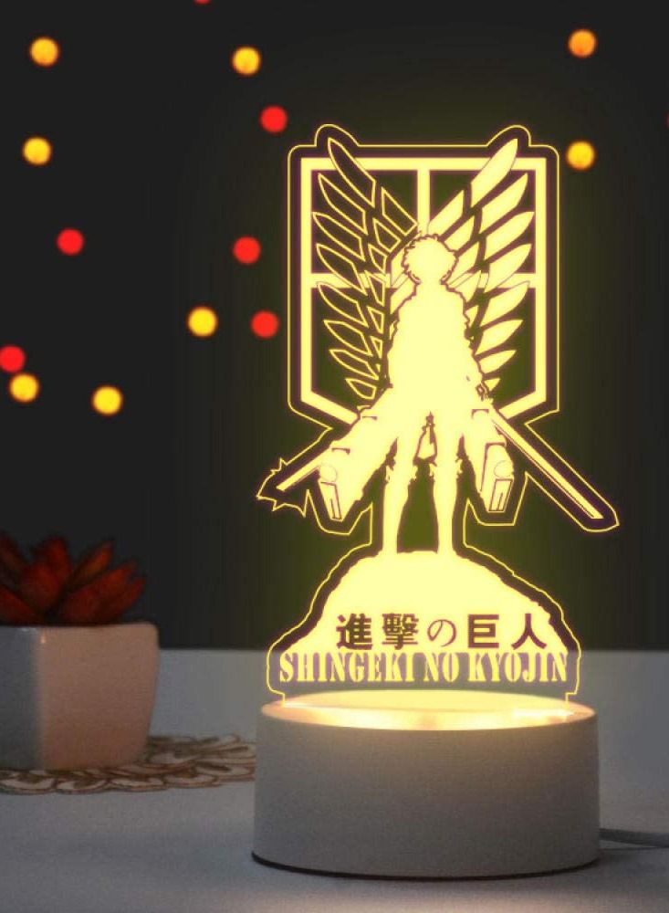 3D Illusion Lamp LED Night Light Anime Second Element Conan Northern Sauce Guilty Crown Naruto Gift for Boys Kids Room Decor Table Lamp Attack On Titan