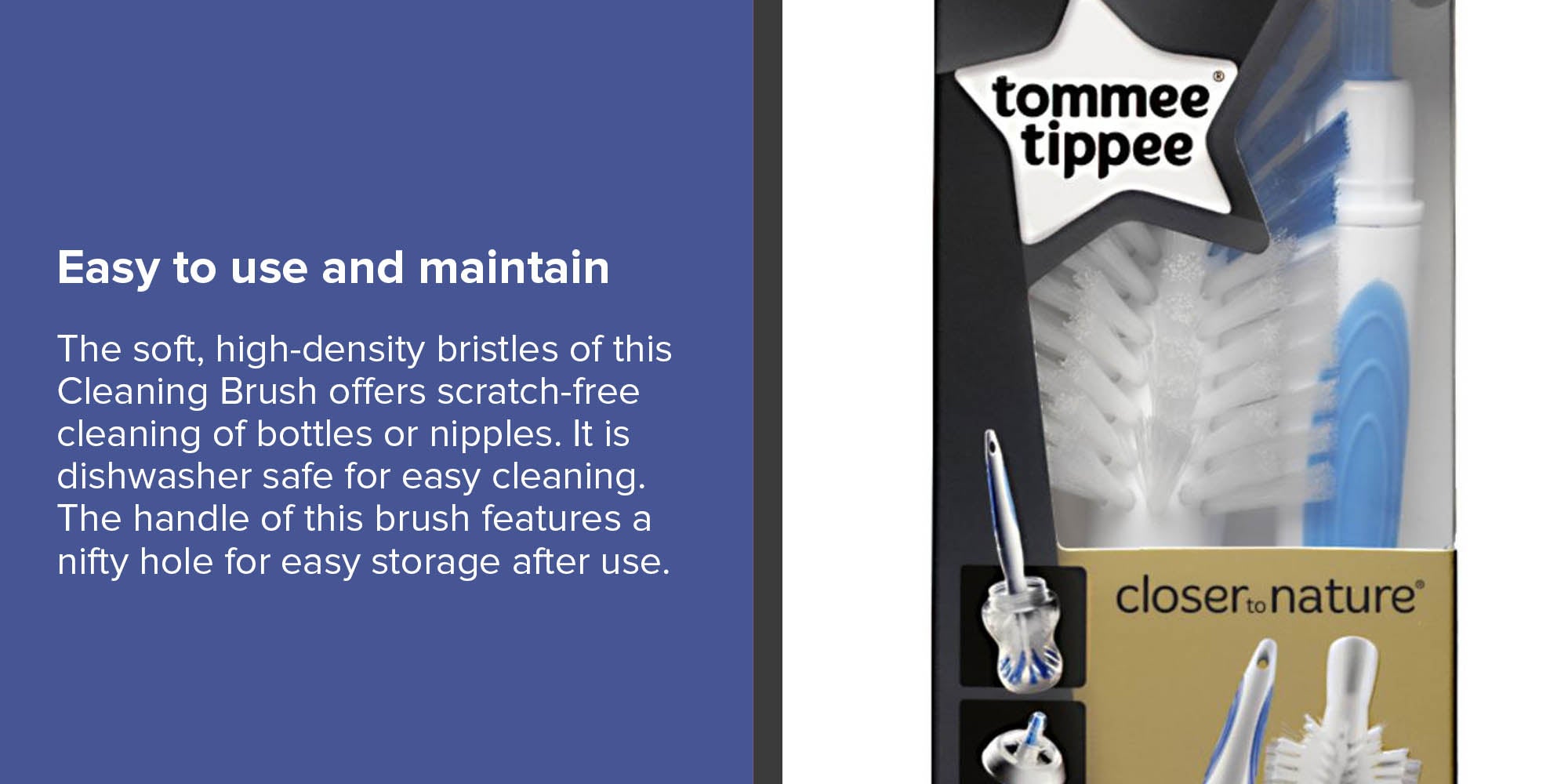 Closer to Nature Baby Bottle And Teat Cleaning Brush - Blue