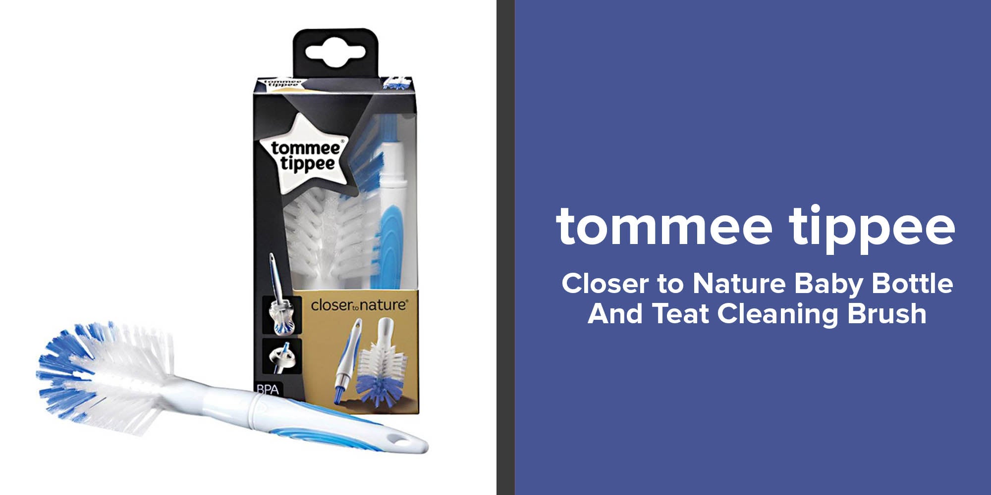 Closer to Nature Baby Bottle And Teat Cleaning Brush - Blue