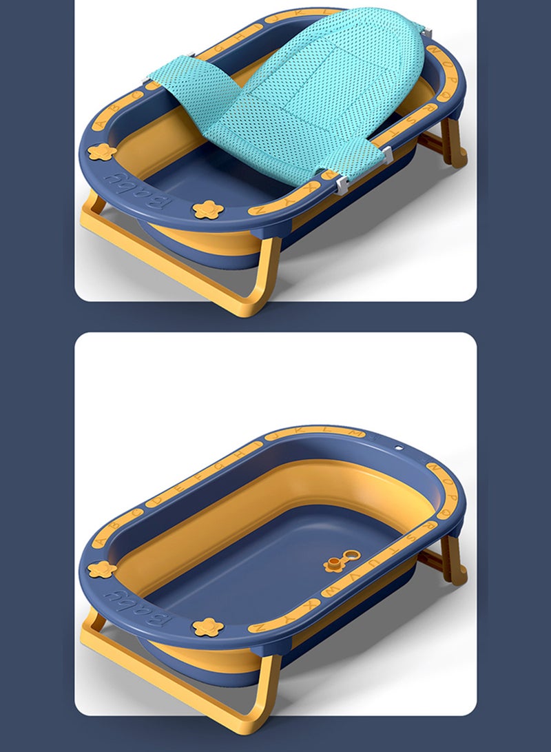 Folding Bath Tub For Newborn With Soft Edges, 0-6 Years, Blue