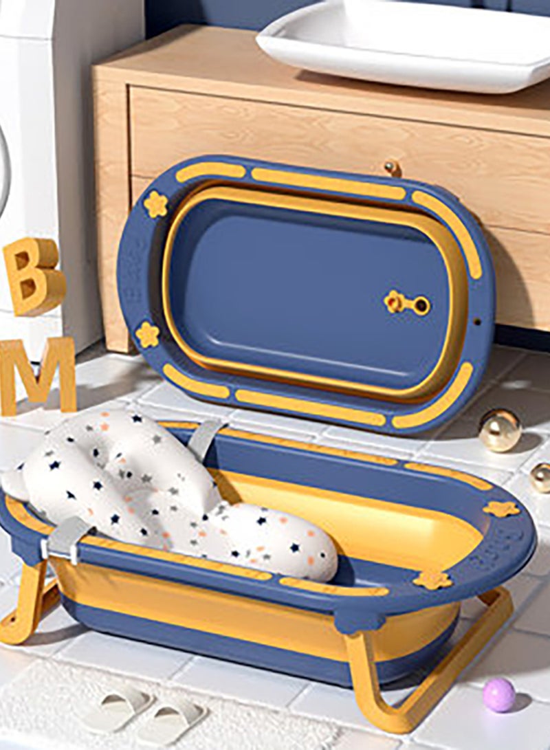 Folding Bath Tub For Newborn With Soft Edges, 0-6 Years, Blue