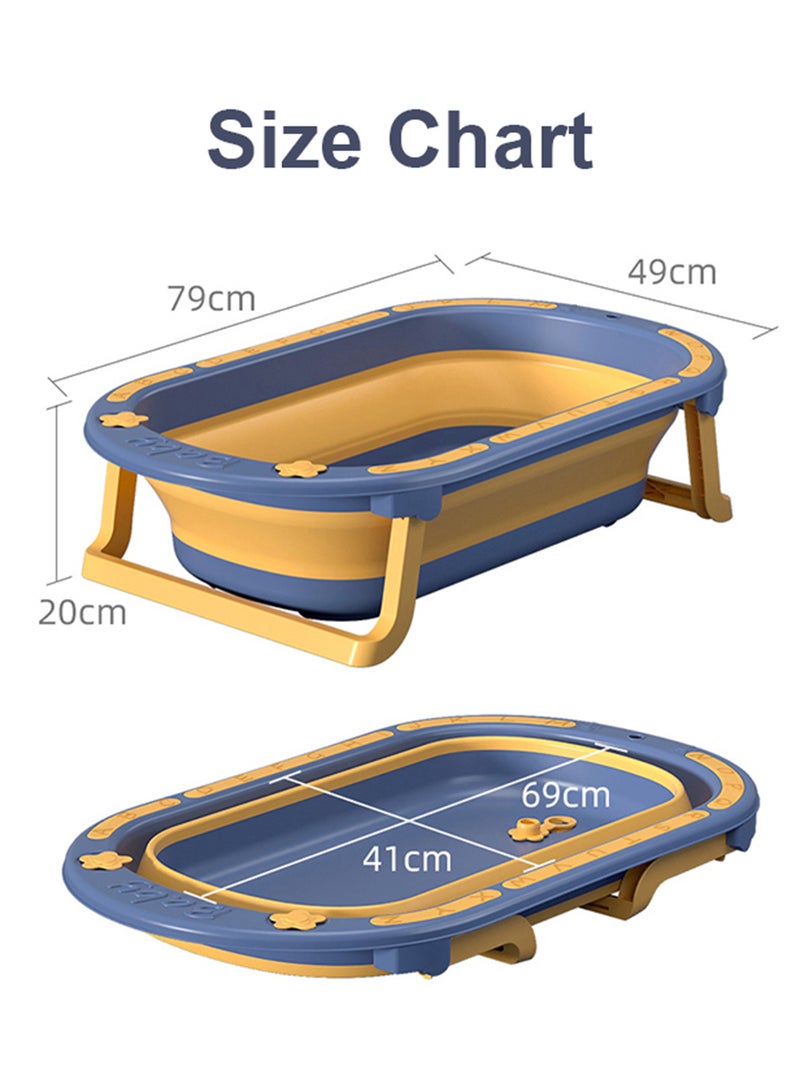 Folding Bath Tub For Newborn With Soft Edges, 0-6 Years, Blue