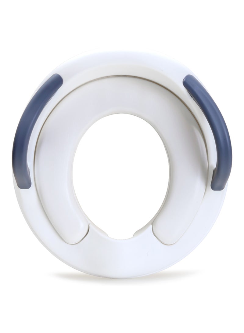 Potty Trainer Cushioned Seat Durable For Baby With Cushion And Handles- White