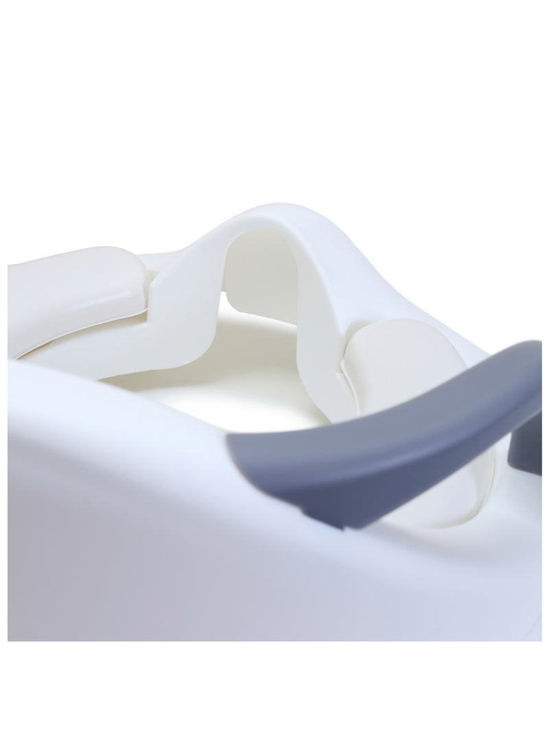 Potty Trainer Cushioned Seat Durable For Baby With Cushion And Handles- White