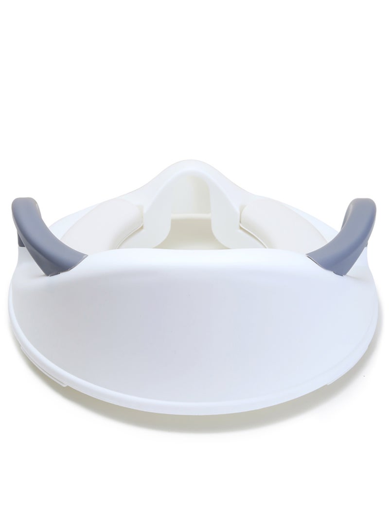 Potty Trainer Cushioned Seat Durable For Baby With Cushion And Handles- White