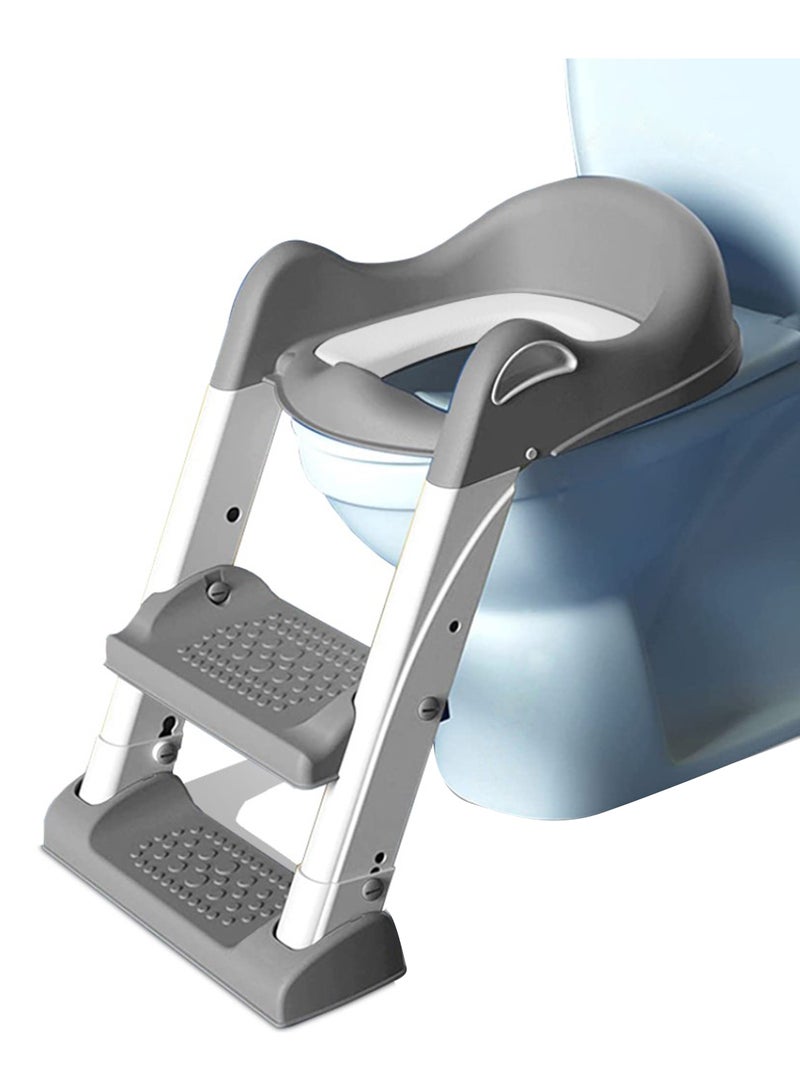 Step Stool Foldable Potty Trainer Seat - Grey