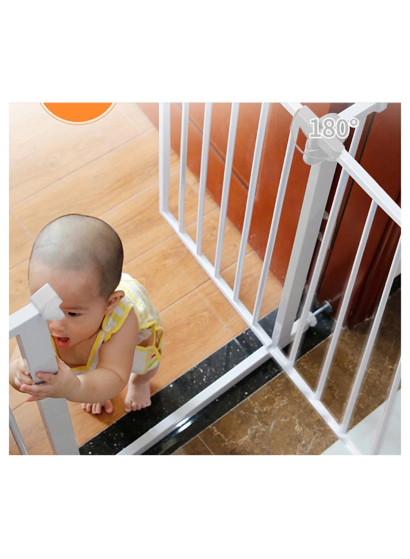 Metal Safety Gate 30 Cm + 45 Cm Extension - White