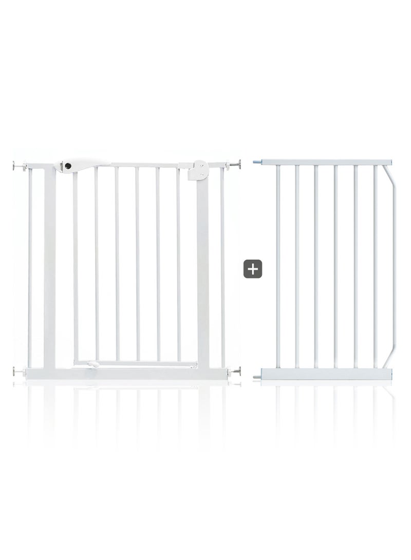 Baby Safe  Metal Safety Gate with 45cm Extension - White