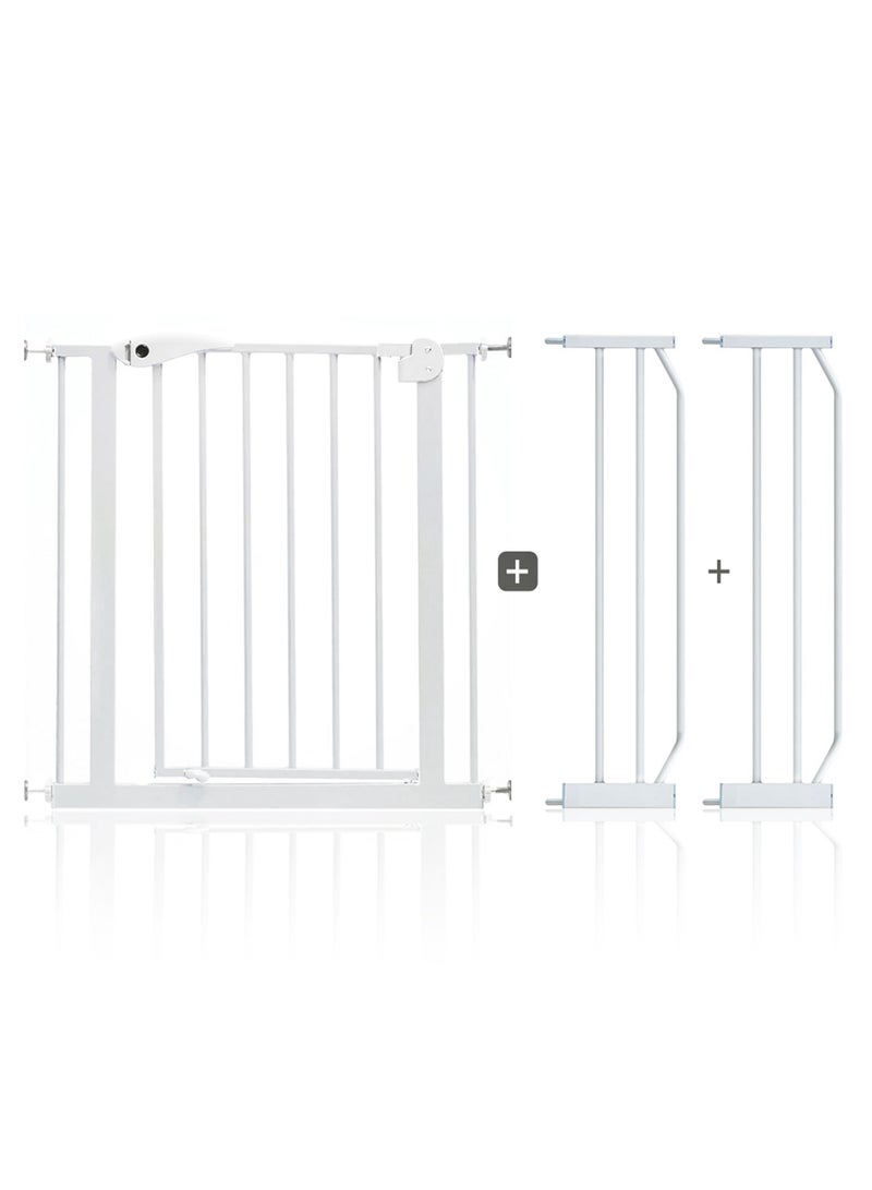Metal Safety Gate With 20CM X 2 Extension - White