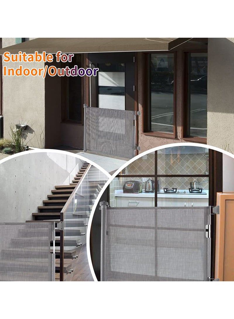 Extra Tall And Wide Outdoor Retractable Mesh Gate - White