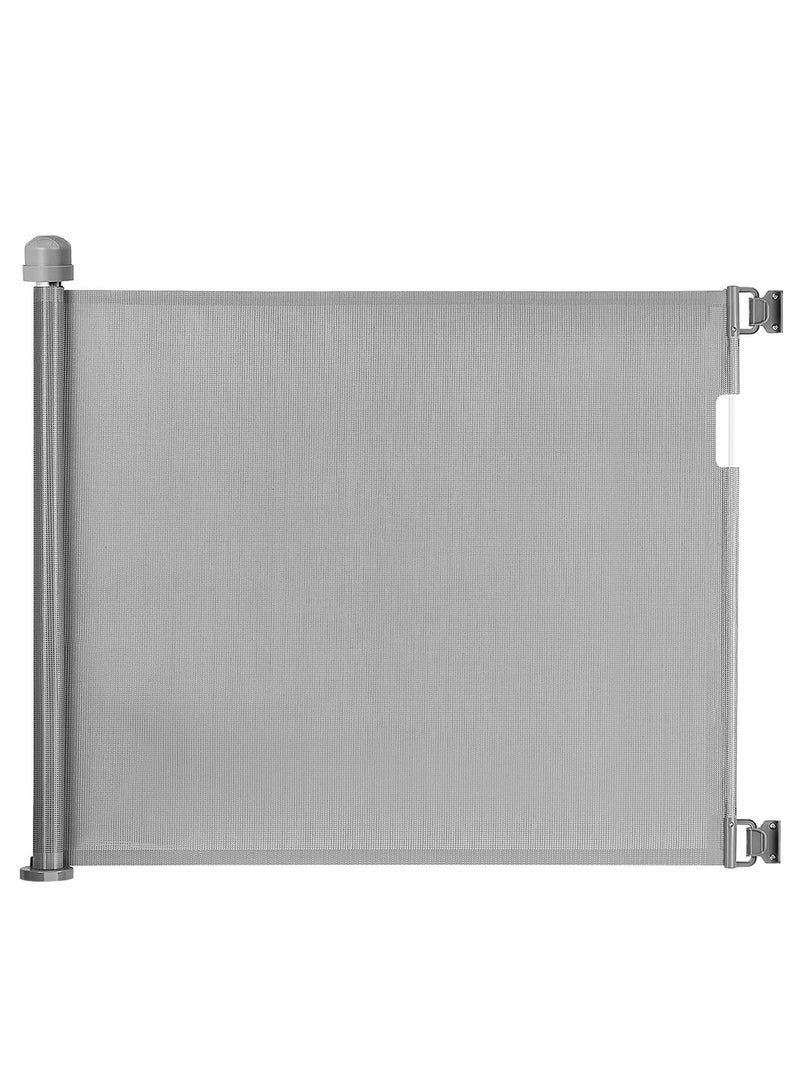 Extra Tall And Wide Outdoor Retractable Mesh Gate - White