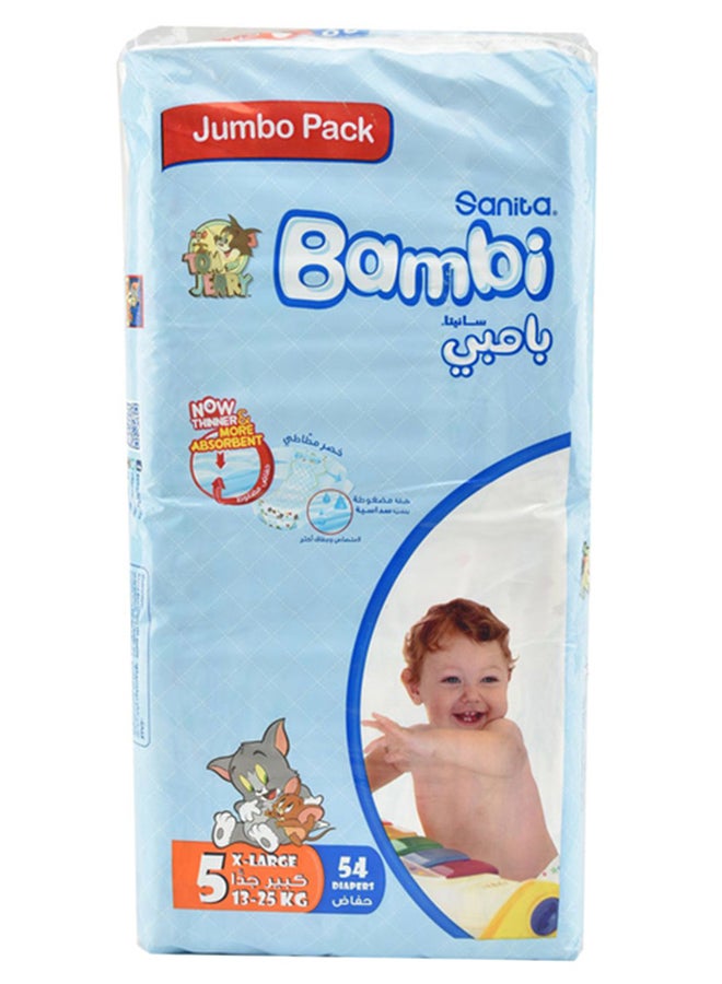 Size 5, Xl, 13-25 Kg, Jumbo Pack, 54 Diapers