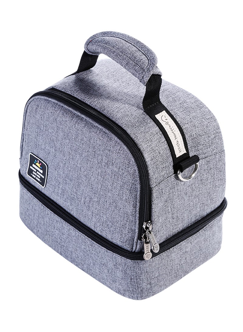 Insulated Bottle And Lunch Bag - Grey