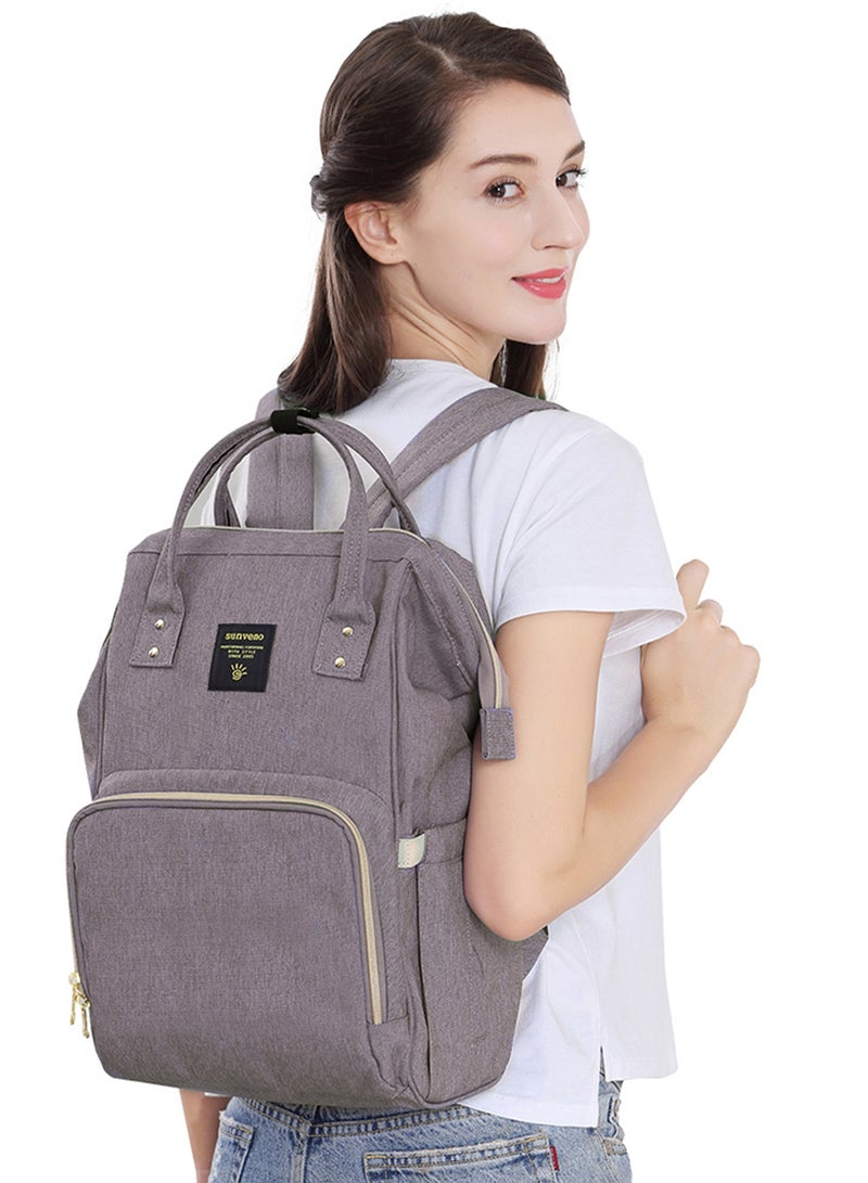 Multifunction Travel Backpack Diaper Bag With USB - Grey