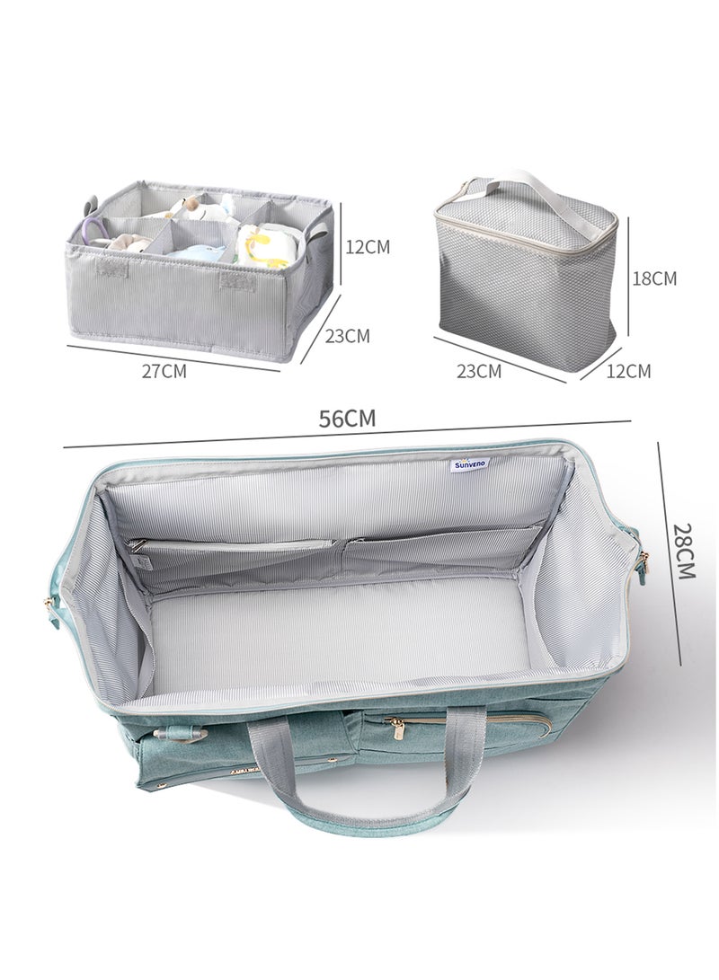 3 In1 Travel Bag detachable Diaper Caddy With Multiple Compartments - Grey