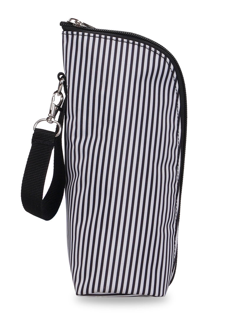 Set Of 6 Baby Diaper Bag With Hooks And Nappy Changing Mat - Black Black