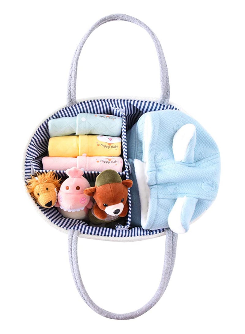 Cotton Rope Diaper Caddy - Grey