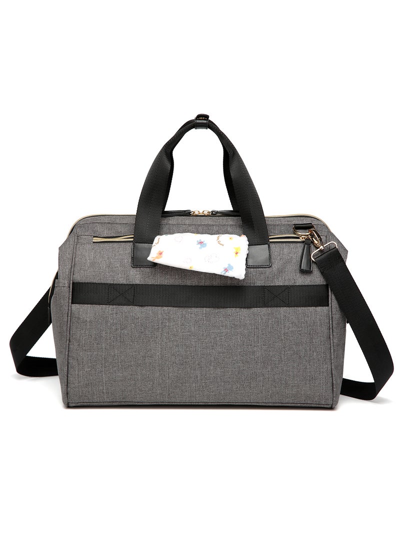 Zera Mom Dad Baby Diaper Bag Essentials And Changing Mat With Multiple Pockets - Grey