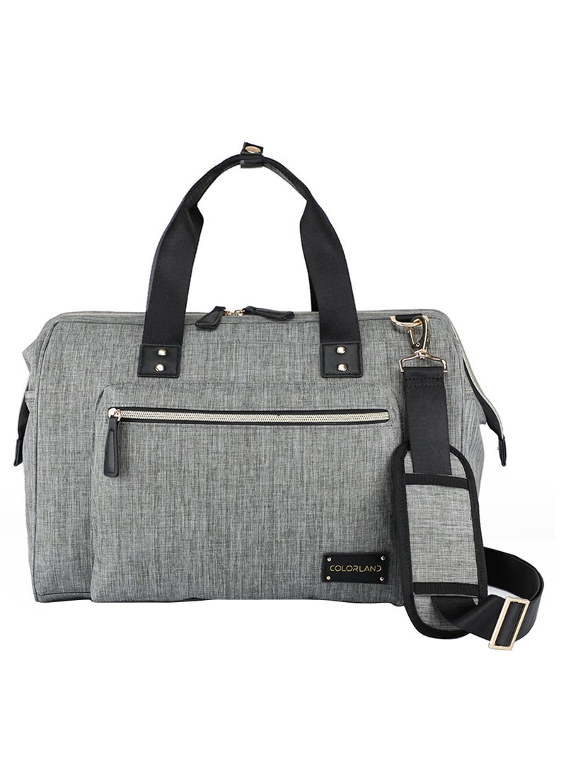 Zera Mom Dad Baby Diaper Bag Essentials And Changing Mat With Multiple Pockets - Grey