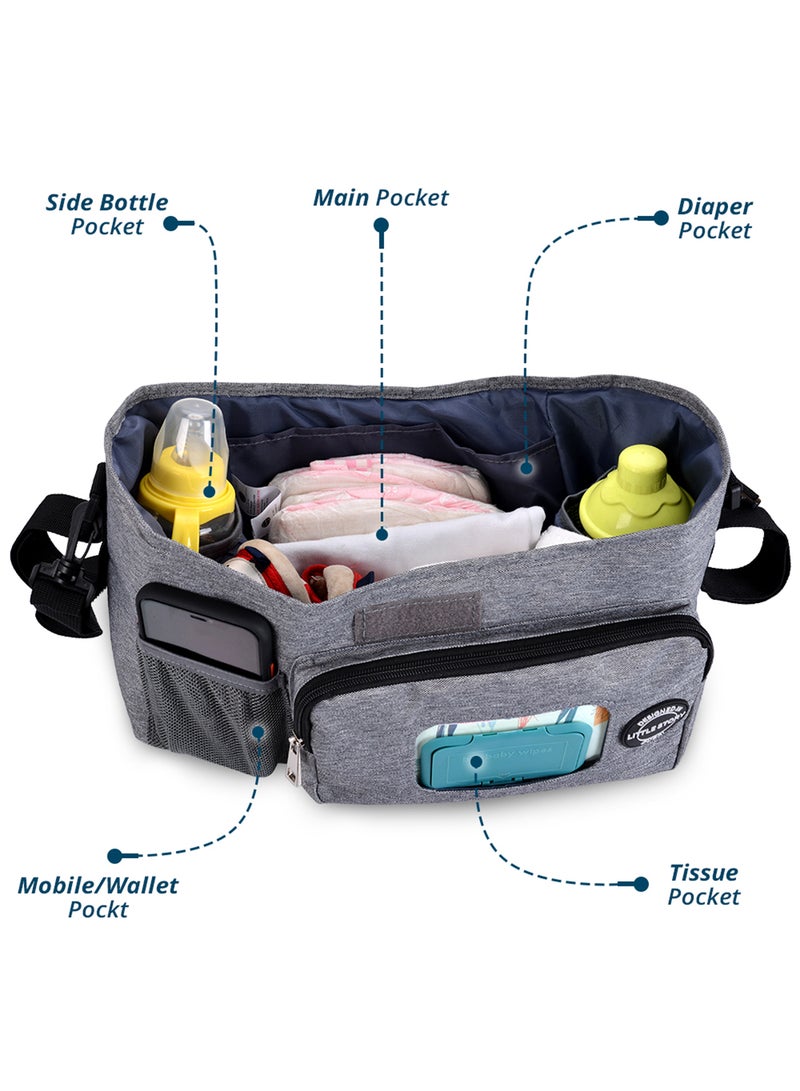 Stroller Diaper Organizer Bag - Grey