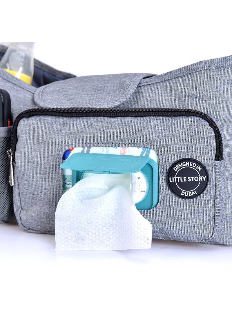 Stroller Diaper Organizer Bag - Grey