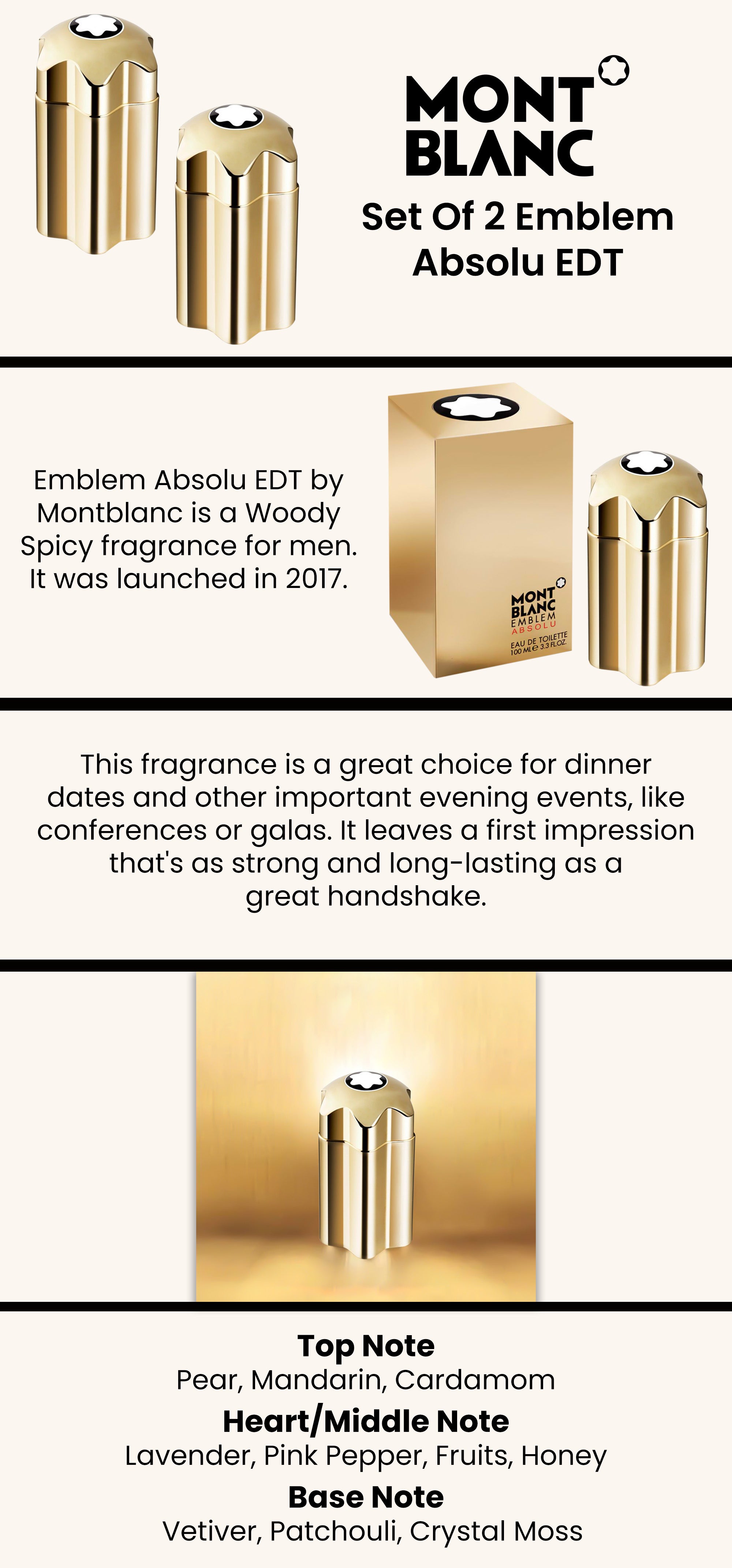 Set Of 2 Emblem Absolu EDT 2x100ml