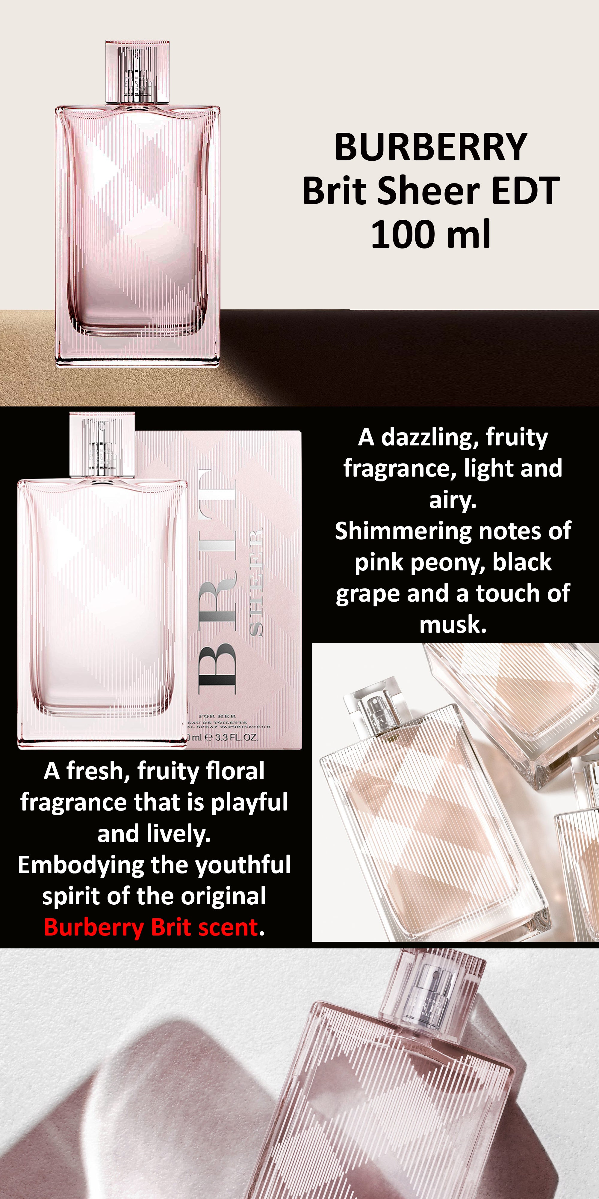 Brit Sheer For Her EDT Natural Spray 100ml