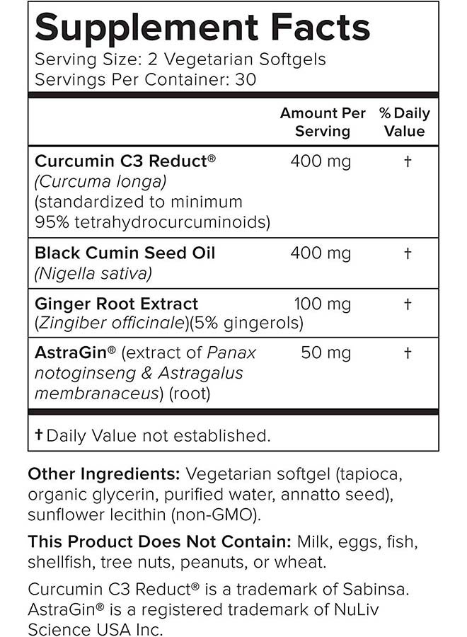 Curcumin With Black Seed Oil Softgels