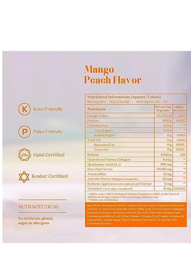 Beauty Collagen Peptides Mango Peach Flavor 250g