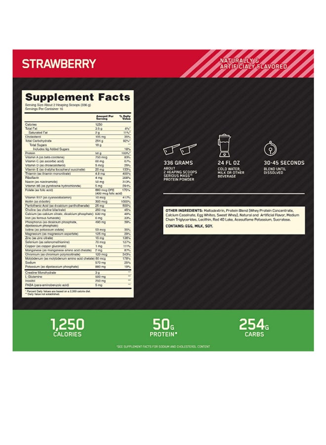 Serious Mass High Protein - Strawberry - 5.44 Kg