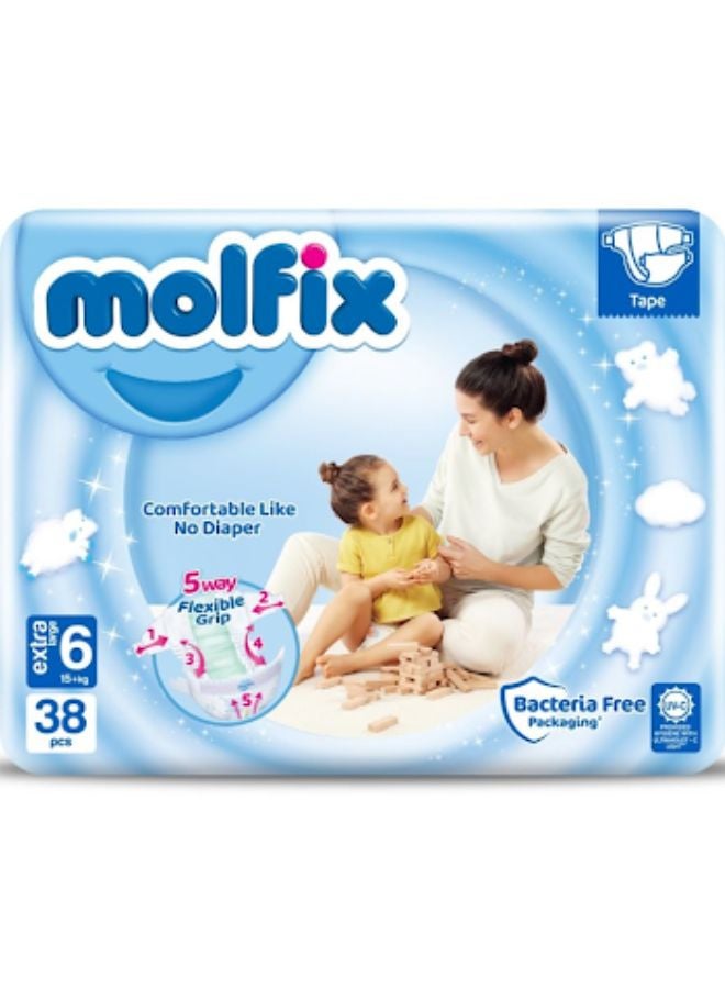 Diapers Size 6 Extra Large 15+ Kg 38 Count