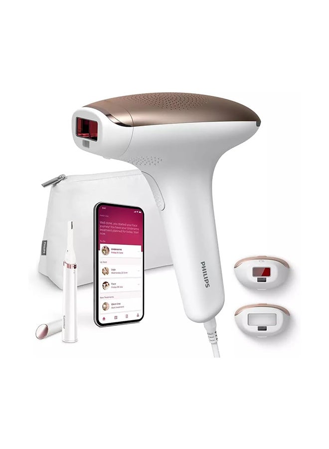 Philips Lumea IPL, Hair Removal, 7000 Series, Skintone Sensor, 2 Attachments, Body, Face, Compact Pen Trimmer, Corded Use, BRI921/60, 60 Days Money Back Guarantee White/Rose Gold