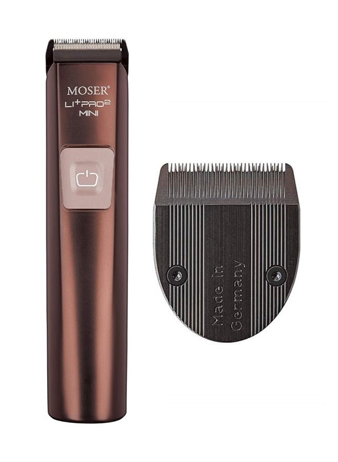 Li+Pro2 Mini Professional Cord/Cordless Electric Hair Trimmer, 80 Min Quick Charge, 120 Minutes Run Time, 3-Speed Levels, Intelligent Push Button With Charging Stand, 1588-0151 Metallic Brown