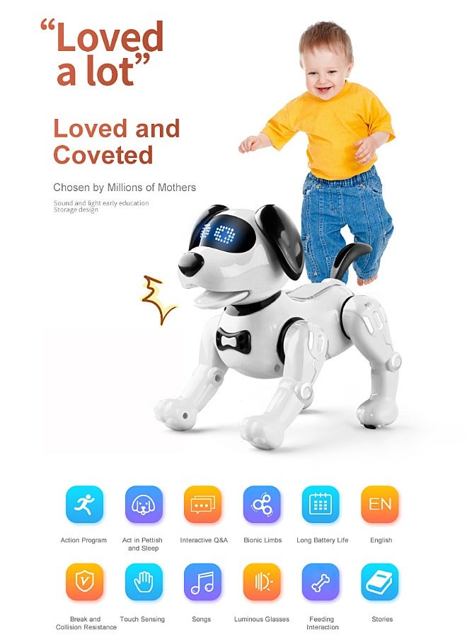 Remote Control Robot Dog - RC Imitate Pet Dog - Music, Dance, Action Programming, Touch Interaction - Smart Puppy - Kid Toy