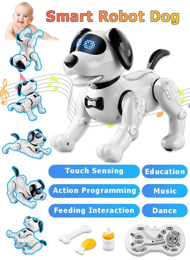 Remote Control Robot Dog - RC Imitate Pet Dog - Music, Dance, Action Programming, Touch Interaction - Smart Puppy - Kid Toy