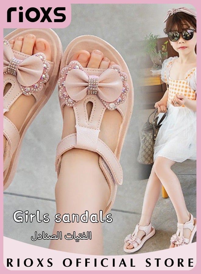 Little Kids Girls Fashion Non-Slip Soft Sole Floral Sandals Princess Adjustable Shoes Lightweight Breathable Ankle Strap Sandals