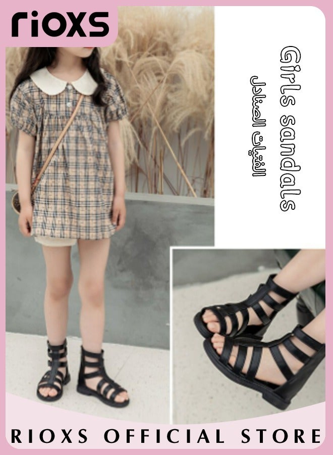 Little Kids Girls Fashion Non-Slip Soft Sole Floral Sandals Princess Adjustable Shoes Lightweight Breathable Ankle Strap Sandals