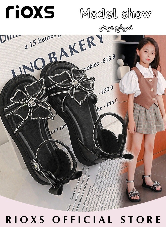 Little Kids Girls Fashion Non-Slip Soft Sole Floral Sandals Princess Adjustable Shoes Lightweight Breathable Ankle Strap Sandals