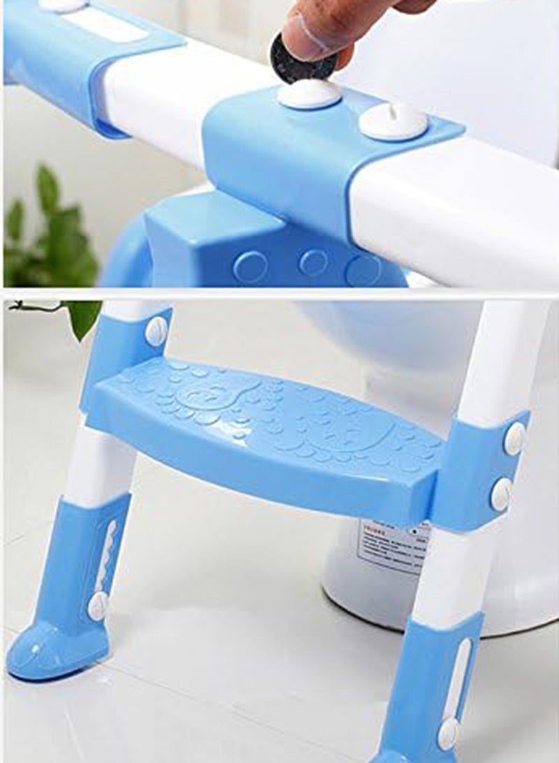 Portable And Convenient Kids Toilet Seat Potty Chair With Adjustable Ladder