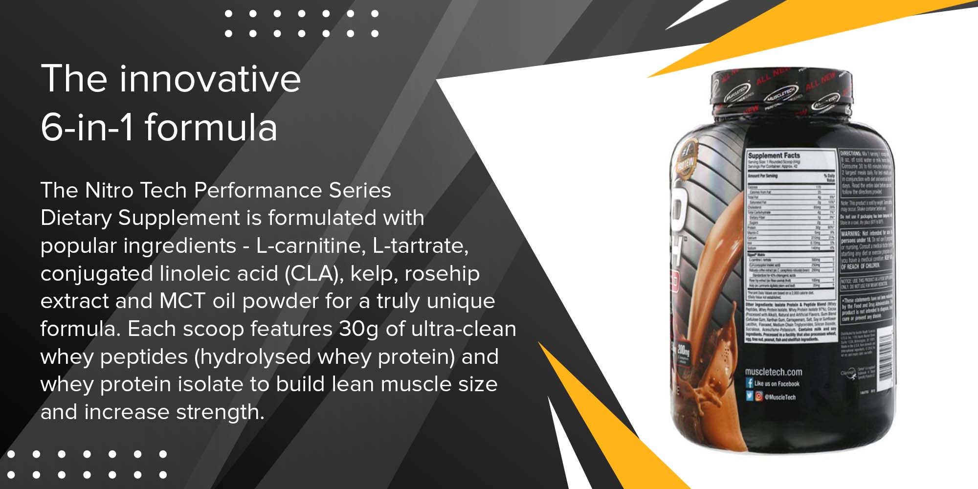 Nitro Tech Performance Series Dietary Supplement - Chocolate Fudge Brownie