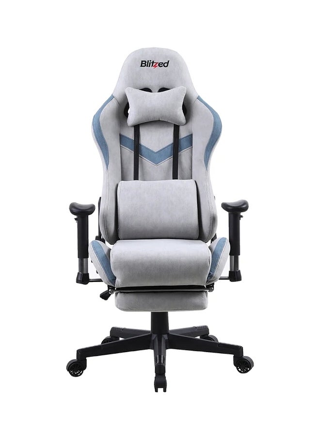 Ergonomically Designed Super Comfort Gaming Chair With Headrest Pillow, Lumbar Cushion And Retractable Footrest Grey 52 x 54 x 134cm