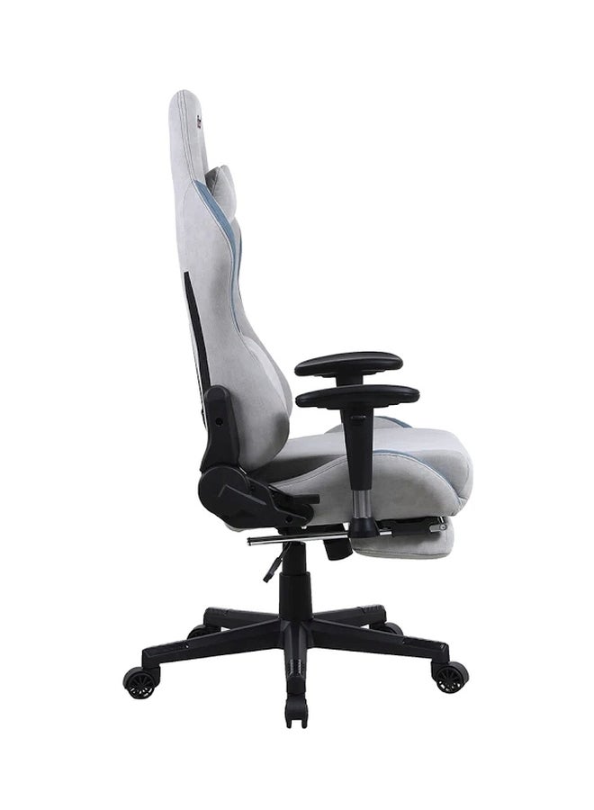 Ergonomically Designed Super Comfort Gaming Chair With Headrest Pillow, Lumbar Cushion And Retractable Footrest Grey 52 x 54 x 134cm