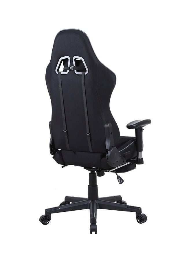 Gaming Chair Racing Style With Retractable Footrest Black