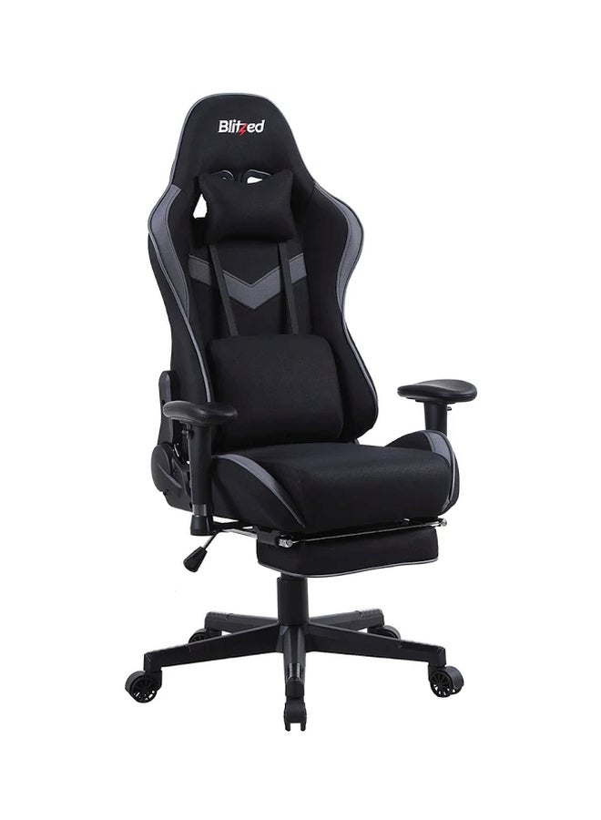 Gaming Chair Racing Style With Retractable Footrest Black