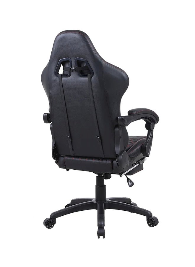 Gaming Chair Racing Style With Retractable Footrest Black