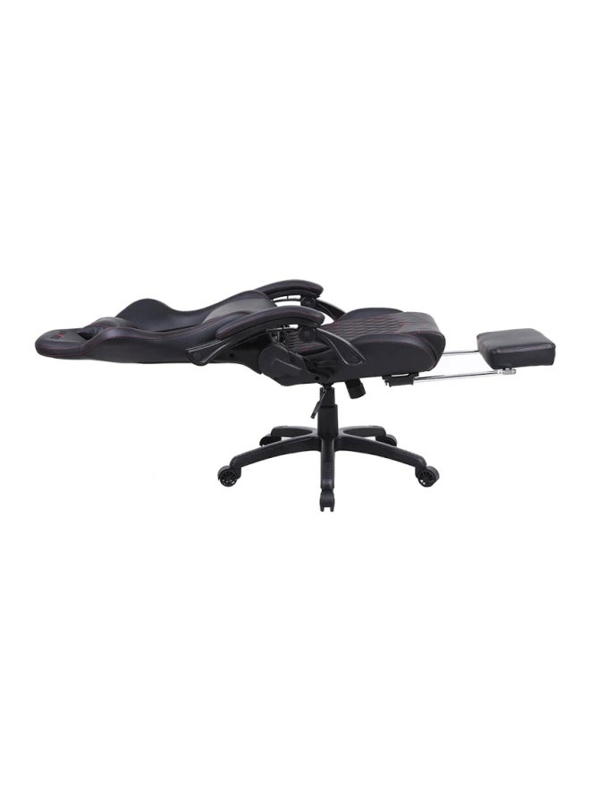 Gaming Chair Racing Style With Retractable Footrest Black